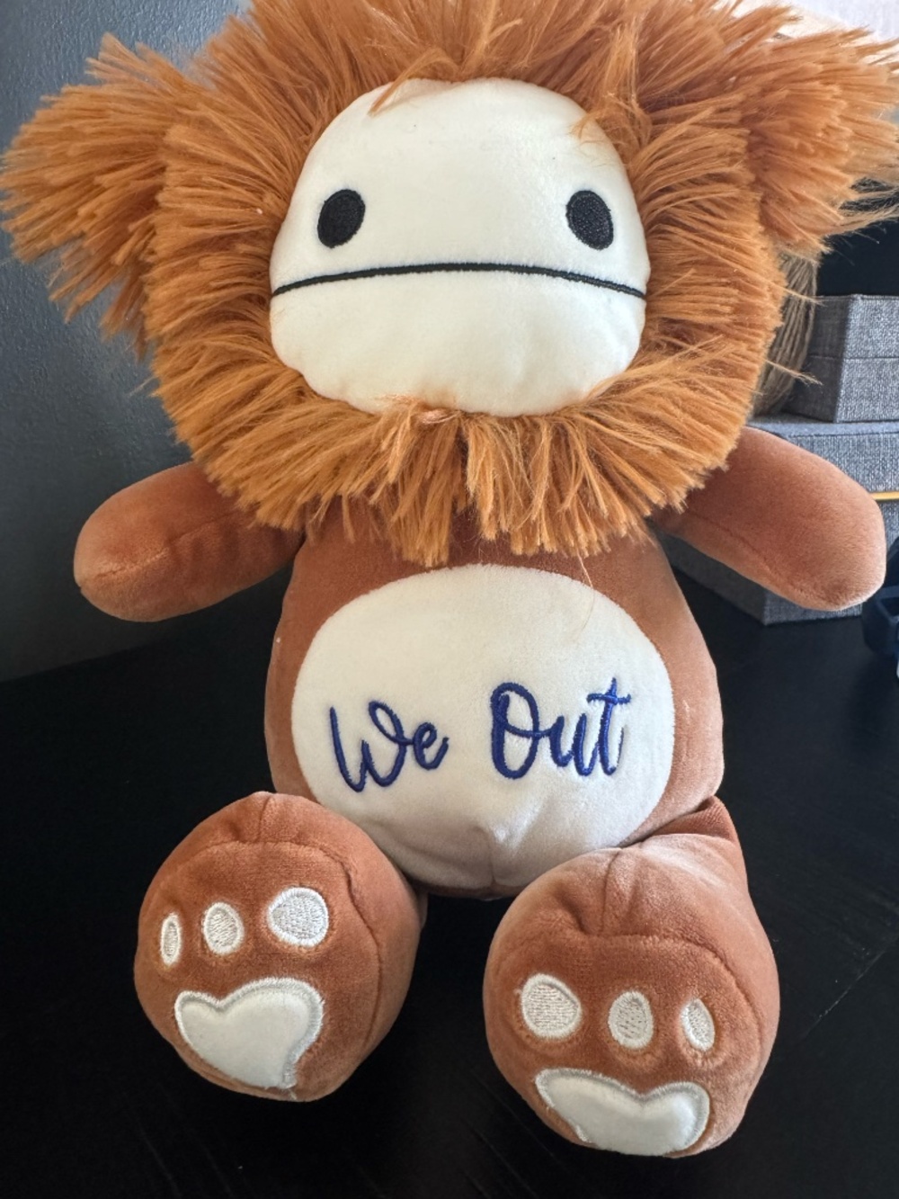 Rare - Benny the big foot squishmallow with embroidered "we out"
